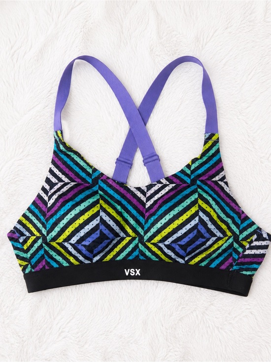 VSX Other - Victoria’s Secret VSX Sports Bra Small Purple Geometric Strappy Athletic Workout